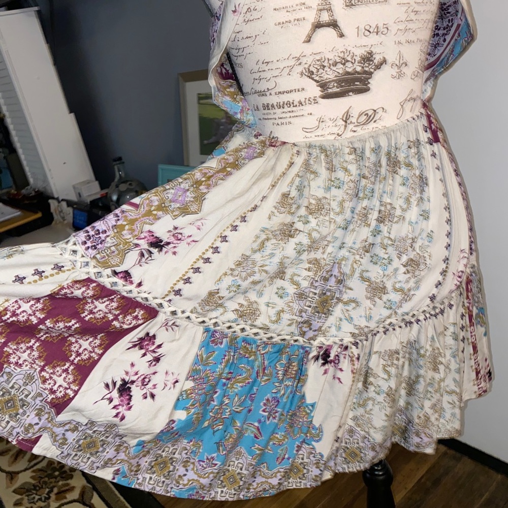 Anthropologie Multicolor Patchwork Mini Dress - image 6